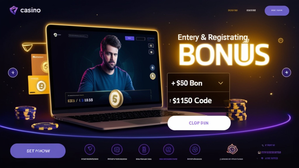 Spieler gibt einen Bonuscode in ein Casino-Formular ein
