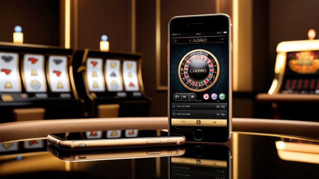 iPhone mit klarer Casino-Oberfläche in dunkler Umgebung